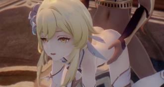  【原神3D同人】荧妹的淫荡自慰！骚穴抽插高潮喷水 