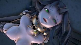 MMD洛天依金丝雀旗装美乳骚穴被猛烈狂插，汁水横流高潮喷射 3D